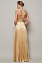 Robe de bal naturel longue en satin tissé élastique ligne a manche nulle