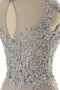 Robe de bal col u profond ligne a avec perle avec chiffon decoration en fleur
