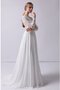 Robe de mariée a salle intérieure fermeutre eclair de col bateau parfait modeste
