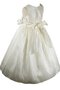 Robe cortège fille plissé en organza encolure ronde avec manche courte textile taffetas