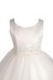 Robe cortège fille naturel de mode de bal ligne a en organza en satin