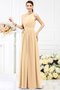 Robe demoiselle d'honneur longue de princesse ligne a manche nulle avec chiffon