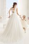 Robe de mariée naturel longue col en bateau trou serre ceinture