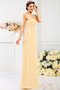 Robe demoiselle d'honneur longue en chiffon avec fleurs manche nulle avec zip