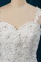 Robe de mariée naturel avec perle textile en tulle de sirène avec décoration dentelle