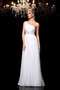 Robe de bal longue de princesse d'épaule asymétrique en organza avec perle