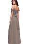 Robe demoiselle d'honneur plissé romantique simple en chiffon avec nœud à boucles