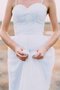 Robe de mariée naturel avec décoration dentelle a plage ligne a longueru au niveau de sol