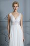 Robe de mariée incroyable avec sans manches v encolure avec décoration dentelle naturel