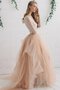 Robe de mariée humble classique textile en tulle avec manche longue avec gradins