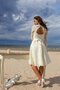 Robe de mariée romantique simple delicat avec manche longue avec nœud