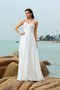 Robe de mariée longue ligne a en plage manche nulle en chiffon