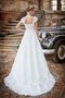 Robe de mariée longue elégant cordon v encolure ligne a