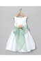 Robe cortège fille longue ligne a de col bateau avec fleurs longueru au niveau de sol