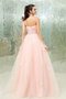 Robe de quinceanera d'épaule asymétrique textile en tulle a-ligne de mode de bal avec fleurs