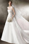 Robe de mariée de traîne moyenne a eglise avec broderie excellent majestueux