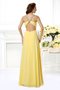 Robe de bal longue naturel v encolure de princesse a-ligne