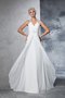 Robe de mariée longue avec chiffon ruché de princesse de tour de ceinture en haute