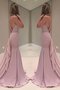 Robe de soirée de lotus grosses soldes avec sans manches de sirène naturel