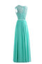 Robe mère de mariée solennelle romantique de col bateau en chiffon lache