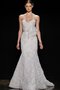 Robe de mariée naturel en dentelle avec fleurs de sirène avec sans manches