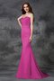 Robe demoiselle d'honneur longue avec chiffon en satin de col en cœur de sirène