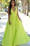 Robe demoiselle d'honneur naturel longue en chiffon longueru au niveau de sol manche nulle