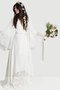 Robe de mariée avec manche longue excellent v encolure avec décoration dentelle naturel