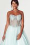 Robe de bal col en forme de cœur avec lacets avec perle ligne a avec sans manches