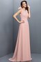 Robe demoiselle d'honneur longue a-ligne de princesse avec fleurs col en bateau