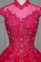 Robe de quinceanera avec gradins en organza appliques elevé de mode de bal