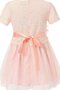 Robe cortège fille plissé encolure ronde ceinture textile en tulle avec ruban