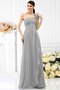 Robe demoiselle d'honneur plissé en chiffon a-ligne jusqu'au sol fermeutre eclair