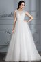 Robe de mariée v encolure en tulle manche nulle de princesse ligne a