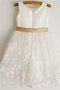 Robe cortège fille naturel de princesse fermeutre eclair ligne a encolure ronde