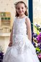 Robe cortège fille avec fleurs manche nulle appliques cordon