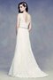 Robe de mariée discrete longue jusqu'au sol avec décoration dentelle salle interne