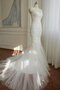 Robe de mariée intemporel facile de col bateau textile en tulle de traîne moyenne