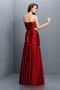 Robe demoiselle d'honneur longue ligne a ruché en satin avec zip