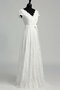 Robe de mariée avec manche courte a plage ligne a en dentelle avec ruban