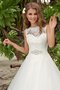 Robe de mariée naturel facile avec perle appliques v col profonde