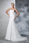 Robe de mariée longue naturel fermeutre eclair de sirène manche nulle