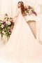 Robe de mariée discrete decoration en fleur de mode de bal de traîne moyenne en dentelle