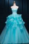 Robe de quinceanera naturel bandouliere spaghetti de mode de bal manche nulle avec perle