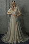 Robe de mariée au niveau de cou pétillant longueur au ras du sol longue sexy