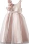 Robe cortège fille bref manche nulle textile en tulle avec nœud encolure ronde