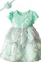 Robe cortège fille avec fleurs de lotus avec zip longueur mollet encolure ronde