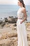 Robe de mariée décontracté 2 pice en plage manche nulle avec décoration dentelle