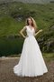 Robe de mariée plissage facile appliques textile en tulle en dentelle