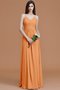 Robe demoiselle d'honneur de princesse ligne a ruché manche nulle avec chiffon